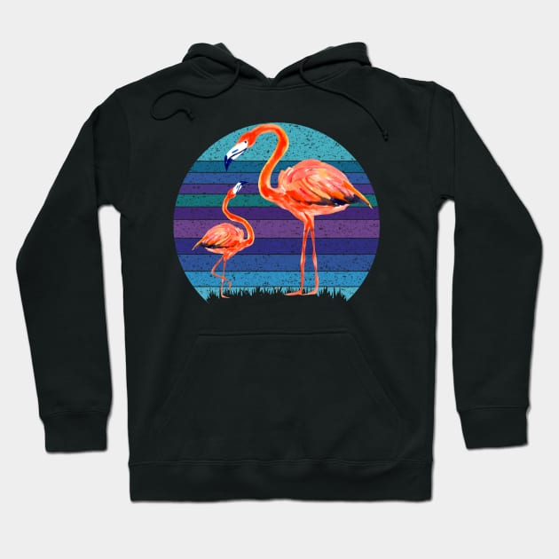 Pink Flamingo Sunset Hoodie by RockReflections